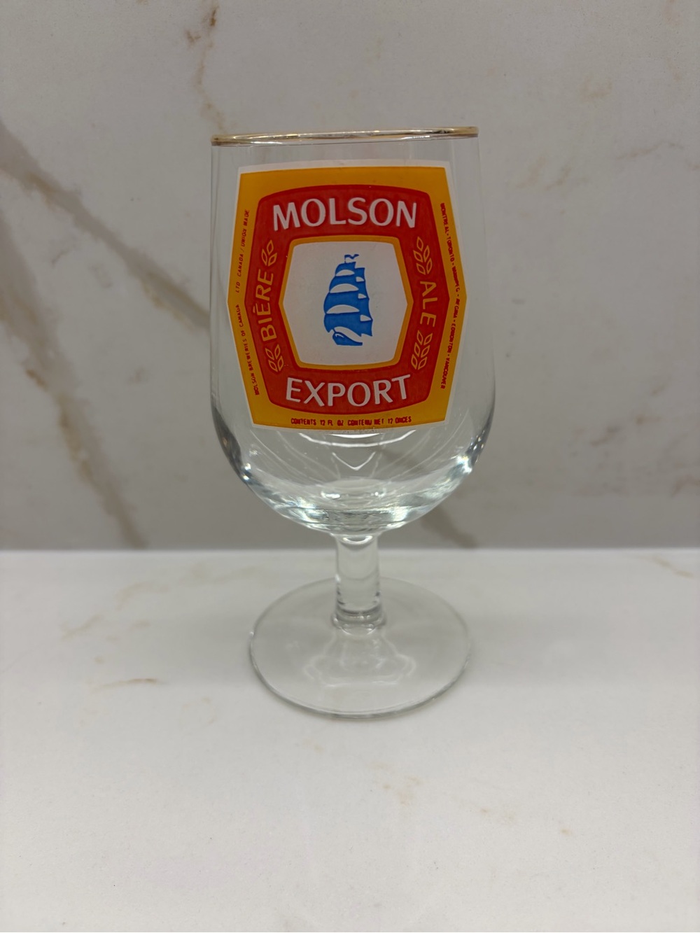 Vintage Molson Export Stemmed Beer Glass